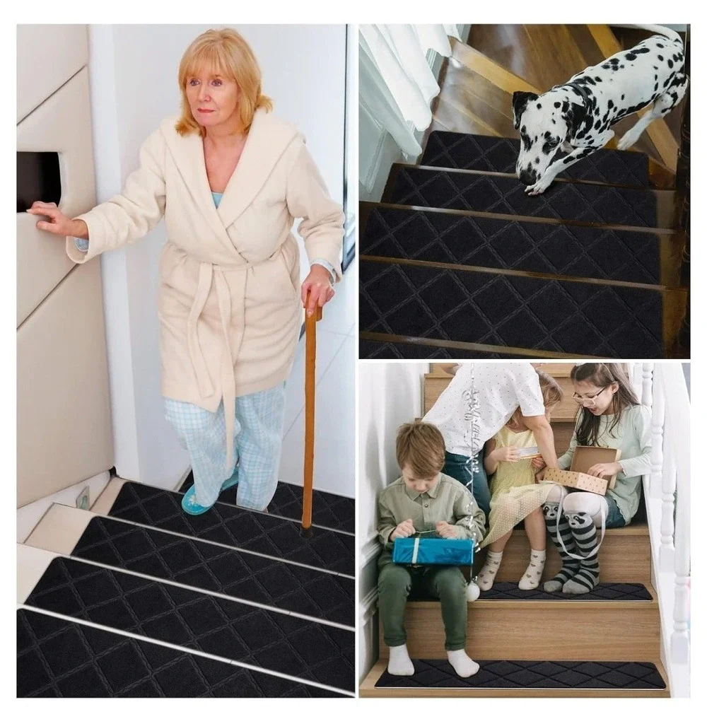 Stair Treads for Wooden Steps 15pcs - 8x30in Carpet Stairs Runner Indoor Non-...
